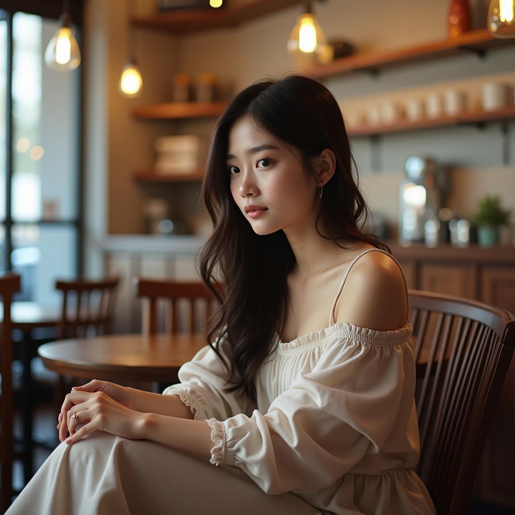 Bo suu tap anh hot girl dang yeu ngoi trong quan cafe voi goc chup dep nhat